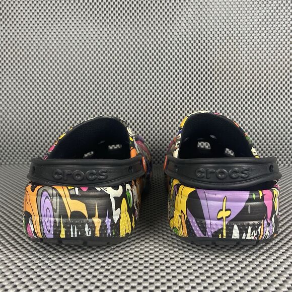 Disney Mickey Halloween Print Adult Clogs Mens 9 Womens Black Slip On Shoes - Picture 9 of 10